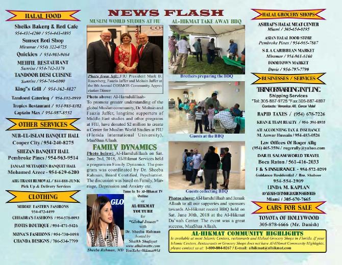 Alhikmat Community Highlights July/Aug 2018